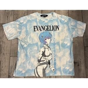 Neon Genesis Evangelion Rei Ayanami Blue Tie Dye T-Shirt Size Medium